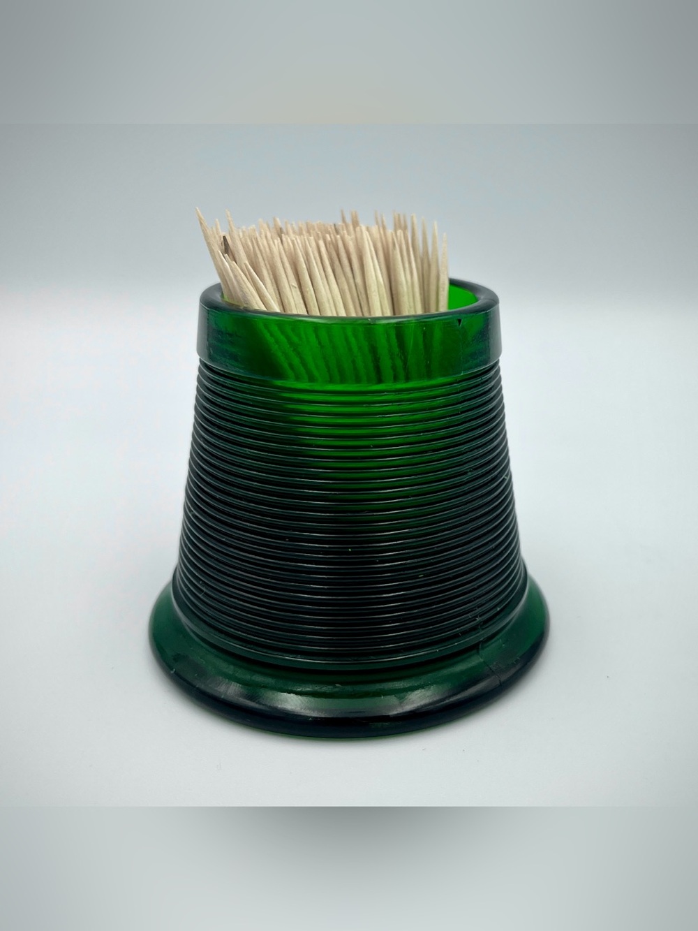 Rare Antique Emerald Green Pressed Glass Pryogene Matchstick Holder/Striker
